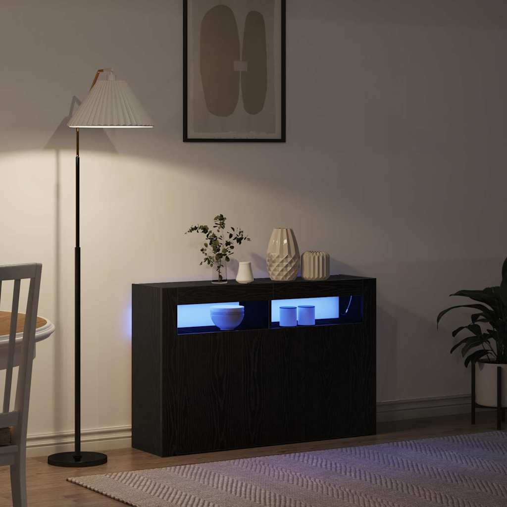 Sideboard Sort eg 116 x 30 x 75 cm Konstrueret træ