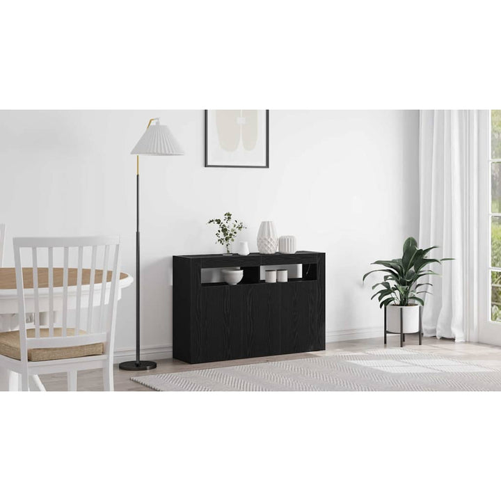 Sideboard Sort eg 116 x 30 x 75 cm Konstrueret træ