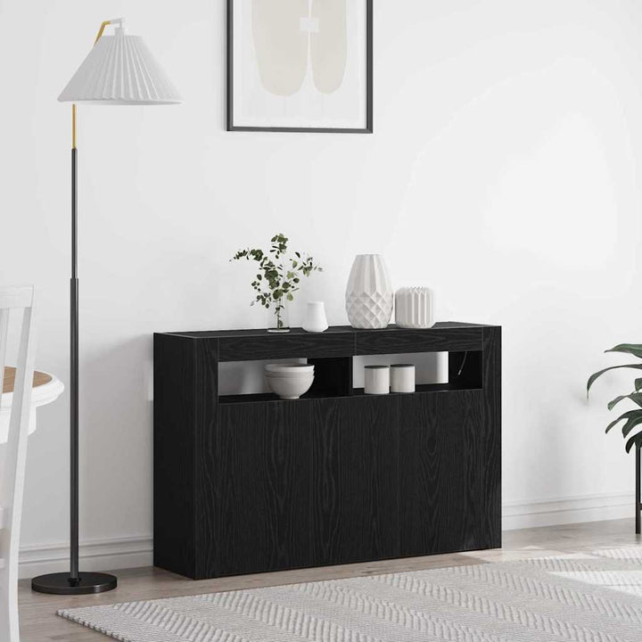 Sideboard Sort eg 116 x 30 x 75 cm Konstrueret træ