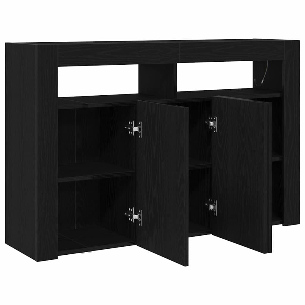 Sideboard Sort eg 116 x 30 x 75 cm Konstrueret træ