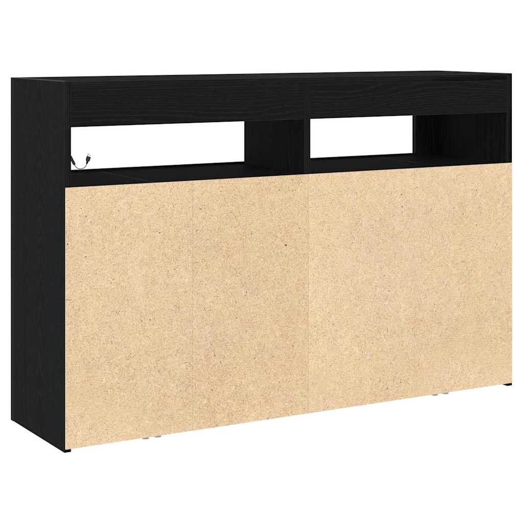 Sideboard Sort eg 116 x 30 x 75 cm Konstrueret træ