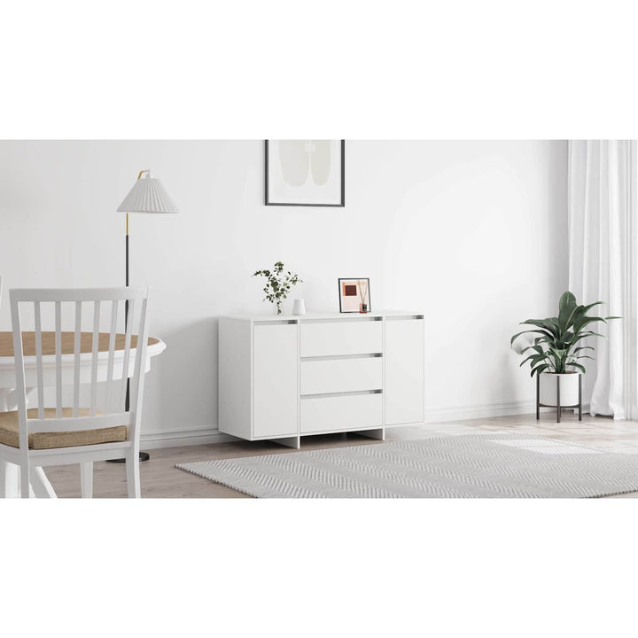 Sideboard med skuffe Hvid 120 x 41 x 75 cm Konstrueret træ