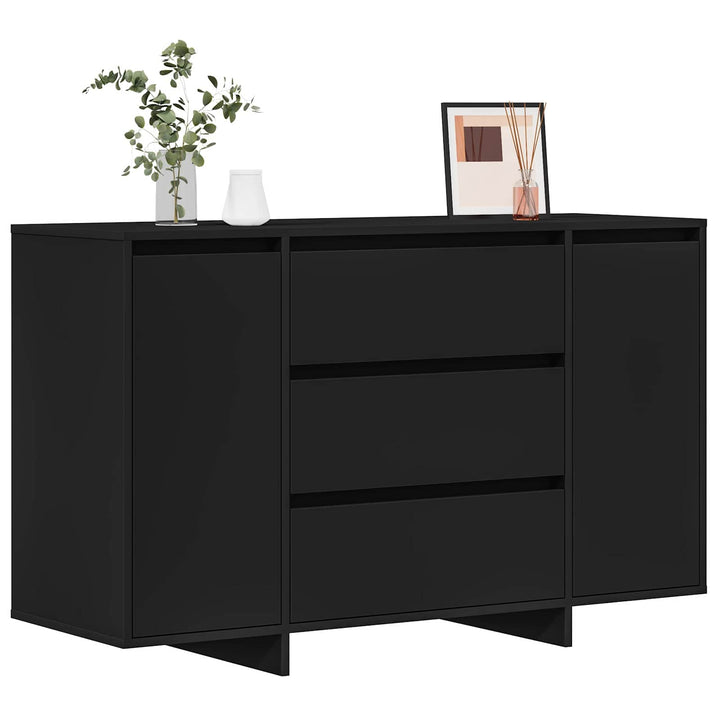 Sideboard med skuffe Sort 120 x 41 x 75 cm Konstrueret træ