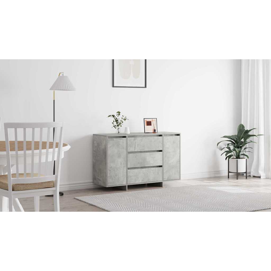 Sideboard med skuffe Beton Grå 120 x 41 x 75 cm Konstrueret træ
