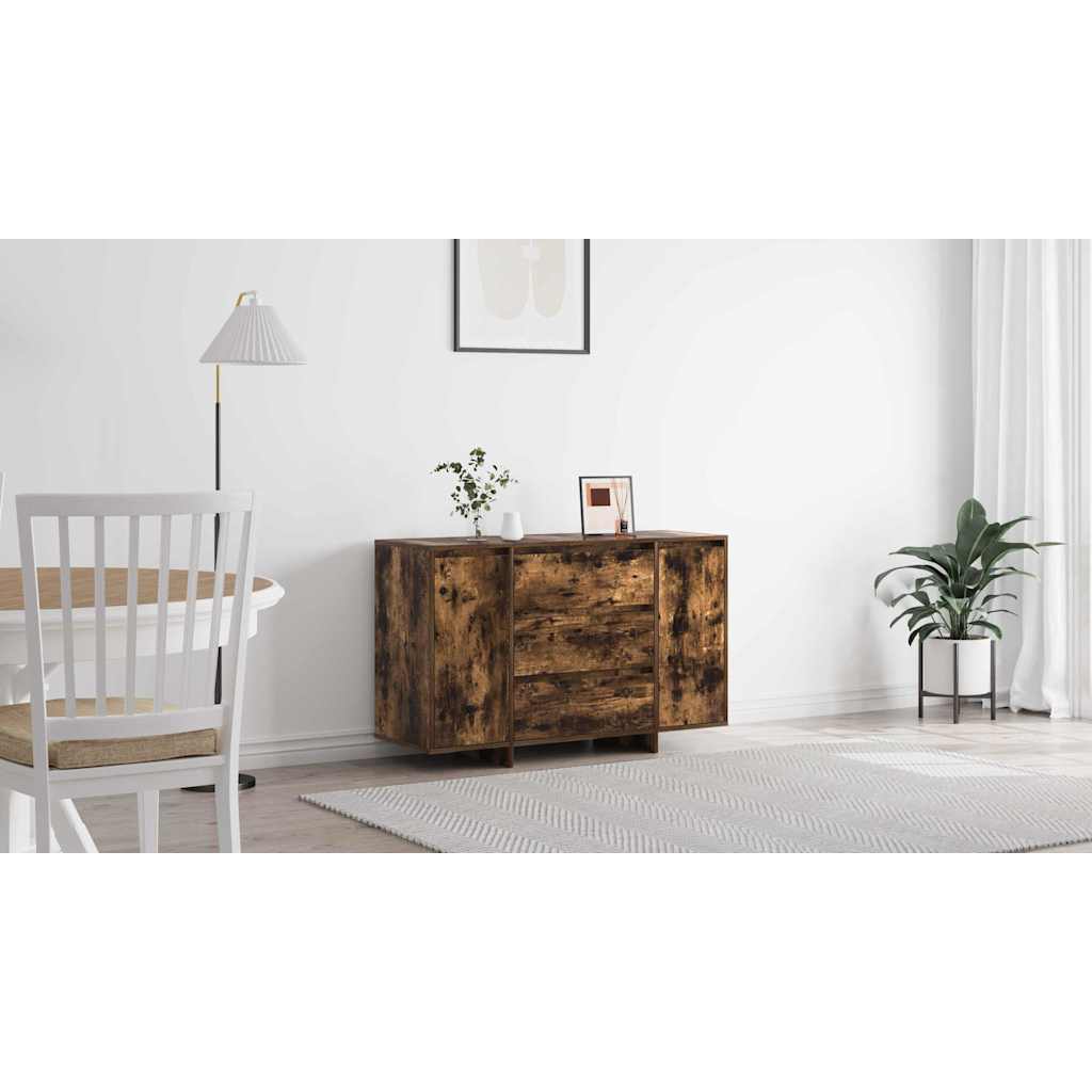 Sideboard med skuffe Røget eg 120 x 41 x 75 cm Konstrueret træ