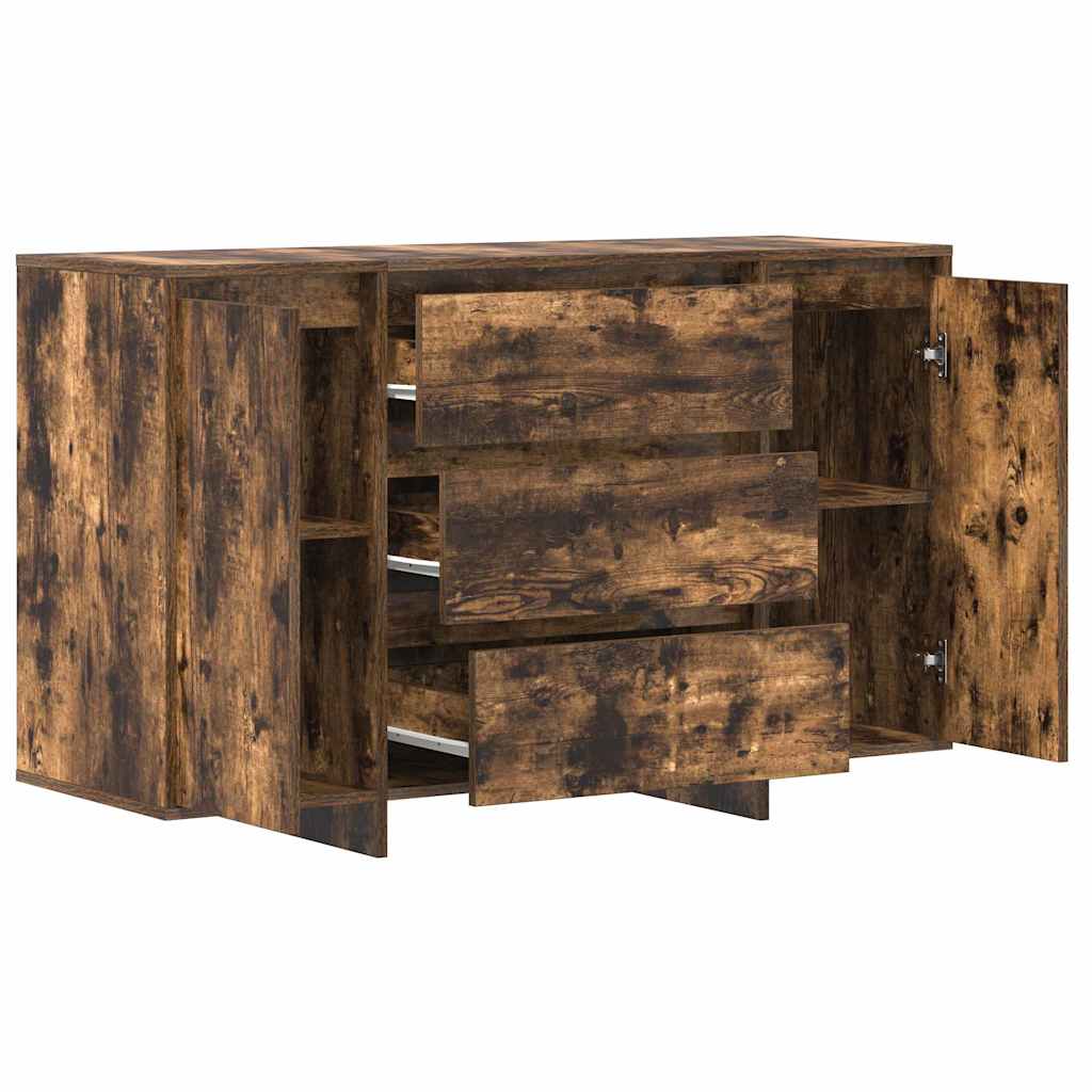 Sideboard med skuffe Røget eg 120 x 41 x 75 cm Konstrueret træ