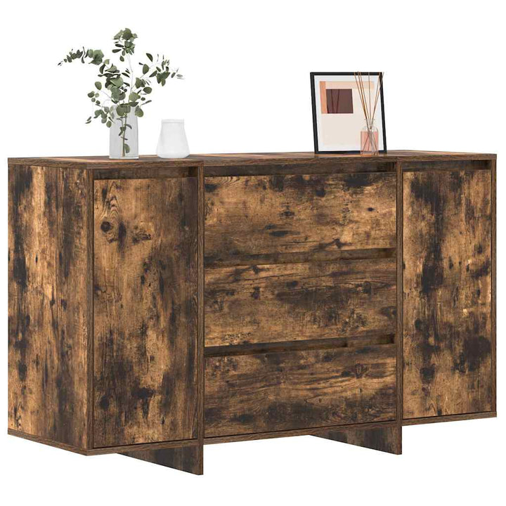 Sideboard med skuffe Røget eg 120 x 41 x 75 cm Konstrueret træ