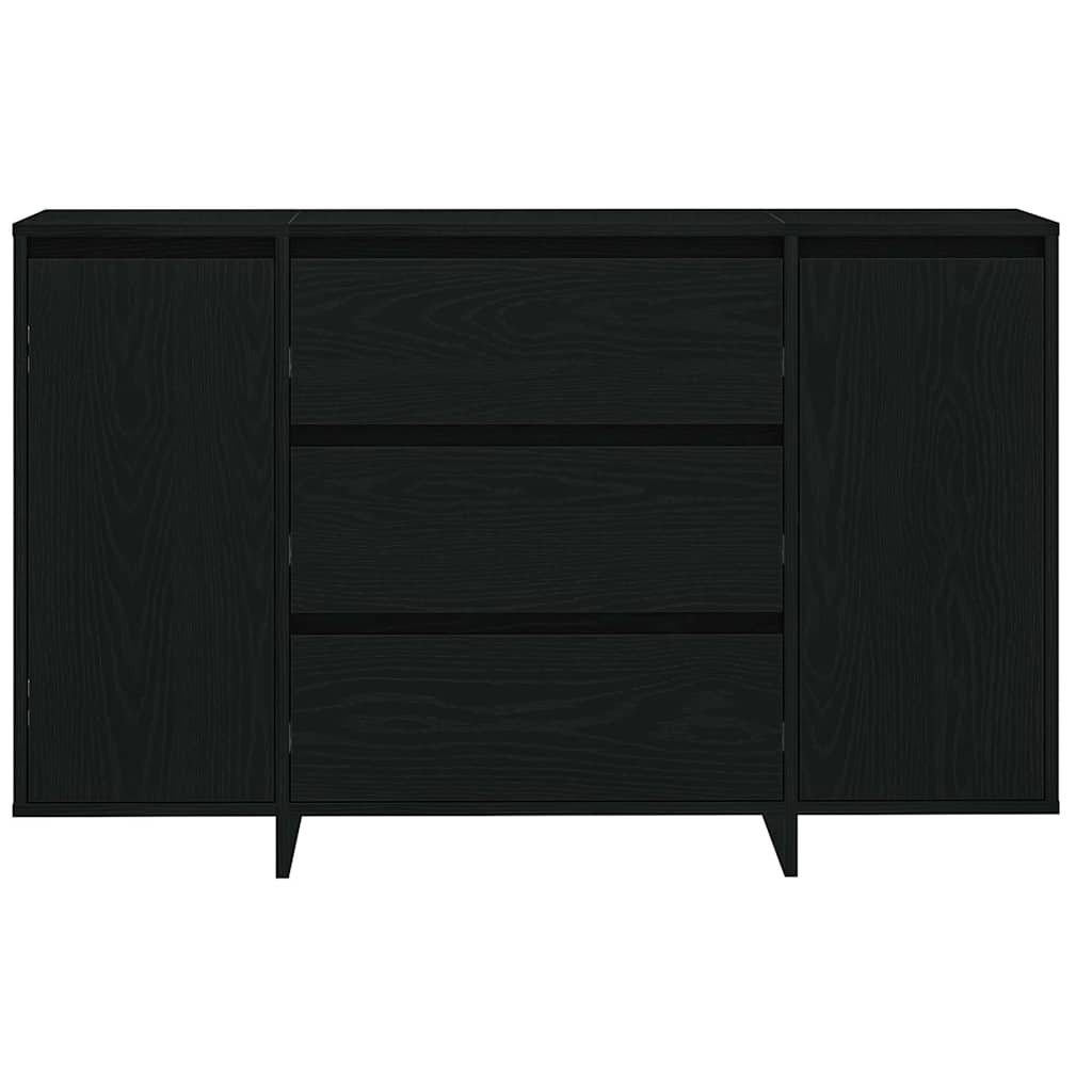 Sideboard med skuffe Sort eg 120 x 41 x 75 cm Konstrueret træ
