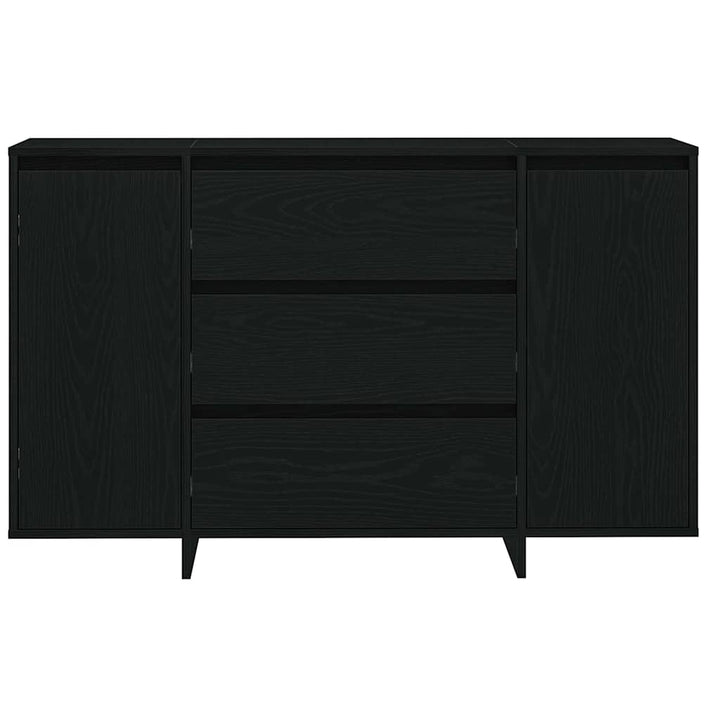 Sideboard med skuffe Sort eg 120 x 41 x 75 cm Konstrueret træ