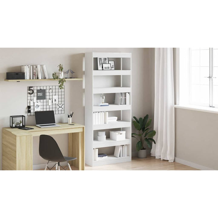 Bogskab med hylde Hvid 80 x 30 x 198 cm Konstrueret træ