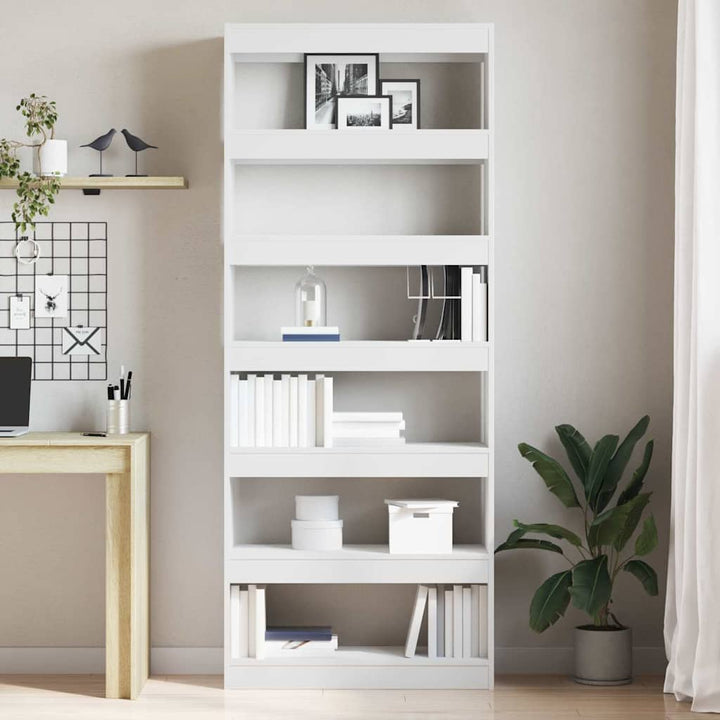 Bogskab med hylde Hvid 80 x 30 x 198 cm Konstrueret træ