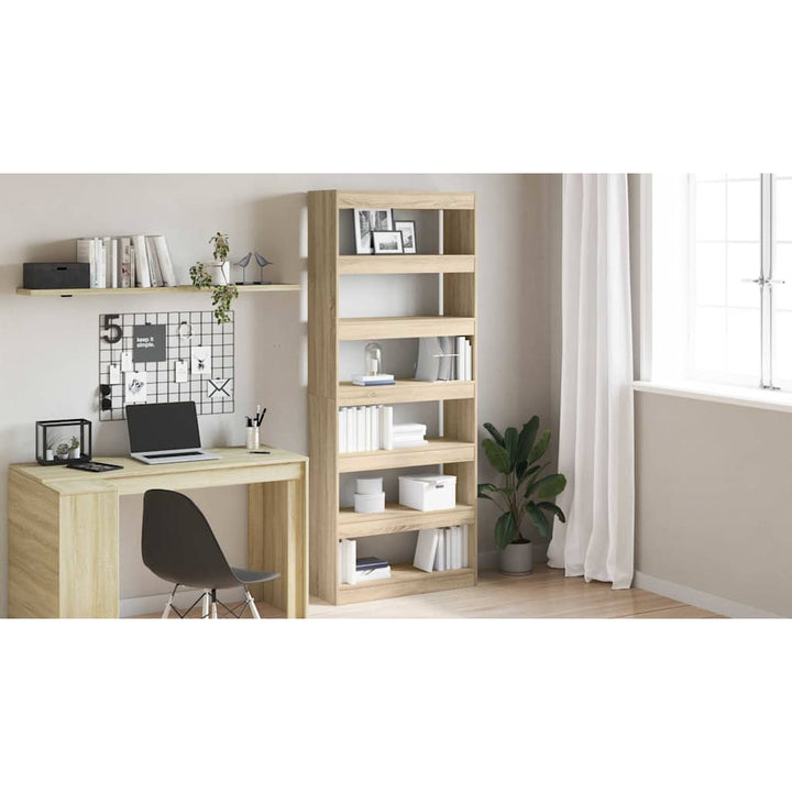 Bogskab med hylde Sonoma eg 80 x 30 x 198 cm Konstrueret træ