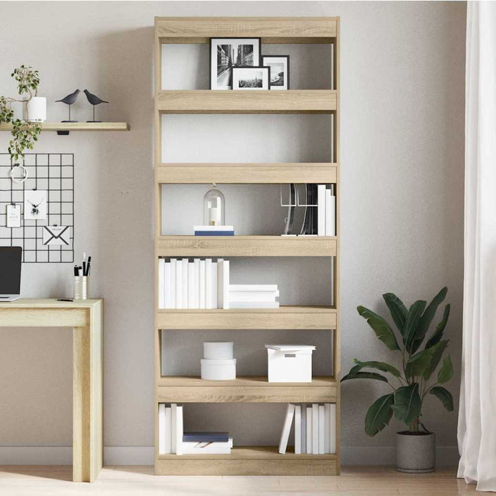 Bogskab med hylde Sonoma eg 80 x 30 x 198 cm Konstrueret træ