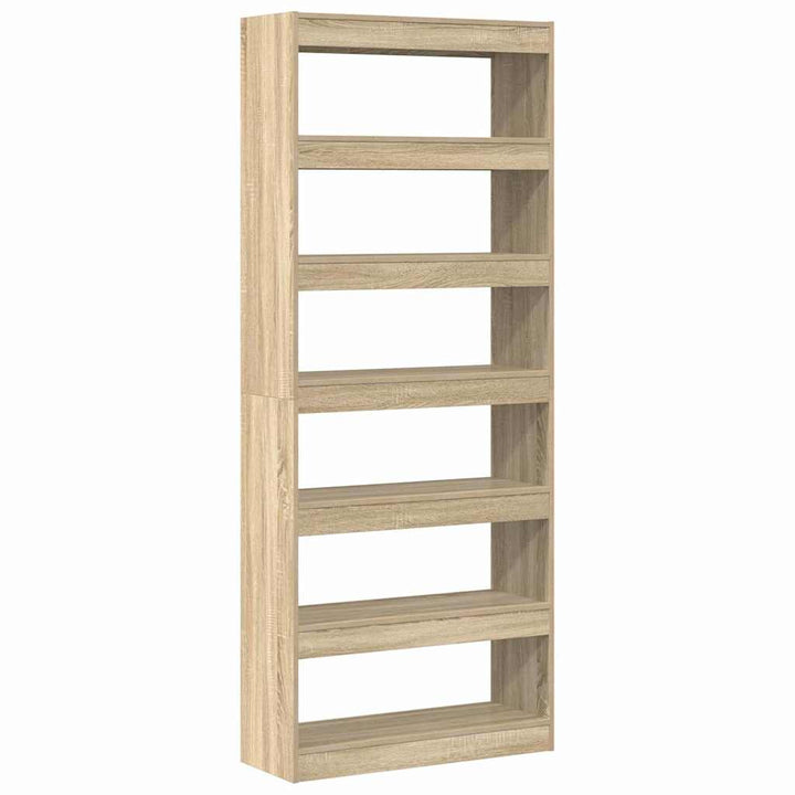 Bogskab 6 niveauer 80 x 30 x 198 cm Konstrueret træ Sonoma eg
