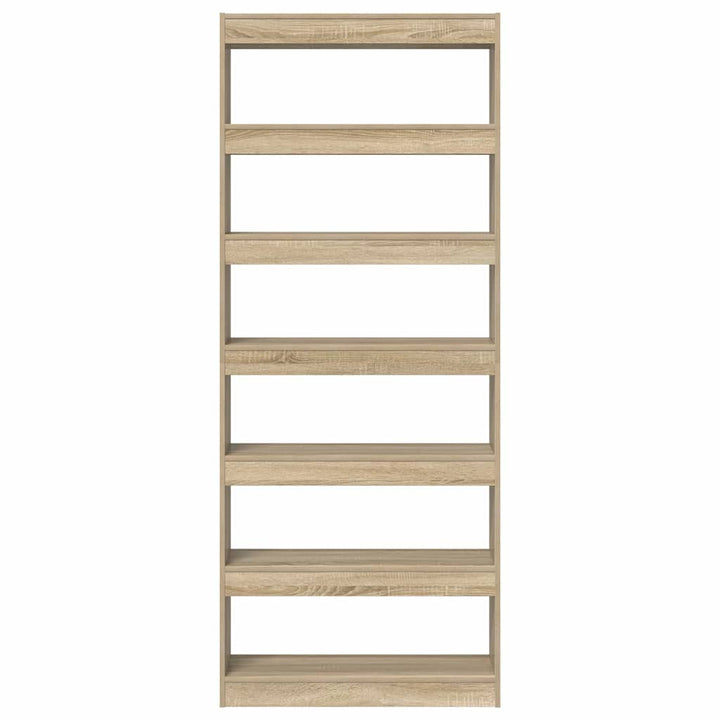 Bogskab 6 niveauer 80 x 30 x 198 cm Konstrueret træ Sonoma eg