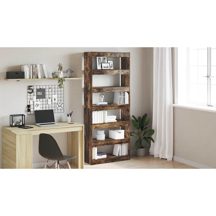 Bogskab med hylde Røget eg 80 x 30 x 198 cm Konstrueret træ