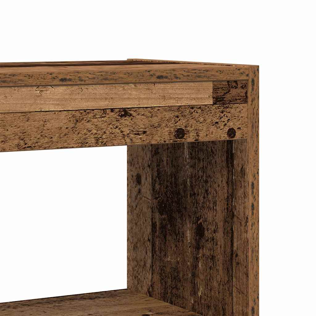 Bogskab 6 niveauer 80 x 30 x 198 cm Konstrueret træ Gammelt træ