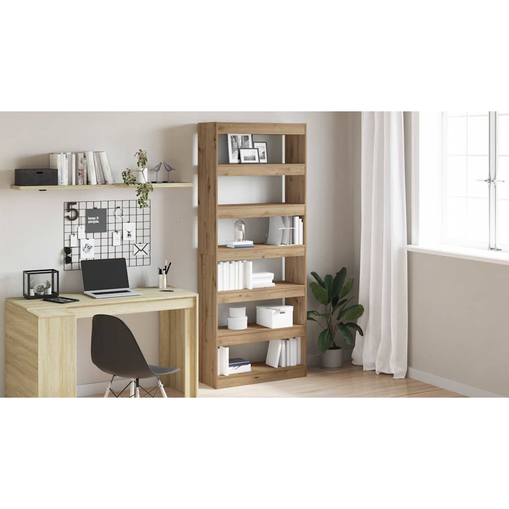 Bogskab Artisan Egetræ 80 x 30 x 198 cm Konstrueret træ