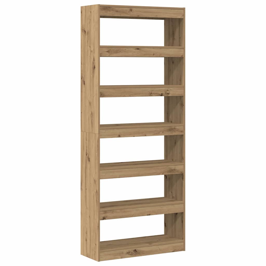 Bogskab 6 niveauer 80 x 30 x 198 cm Konstrueret træ