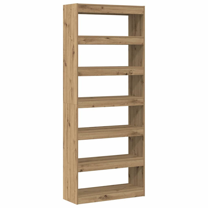 Bogskab 6 niveauer 80 x 30 x 198 cm Konstrueret træ