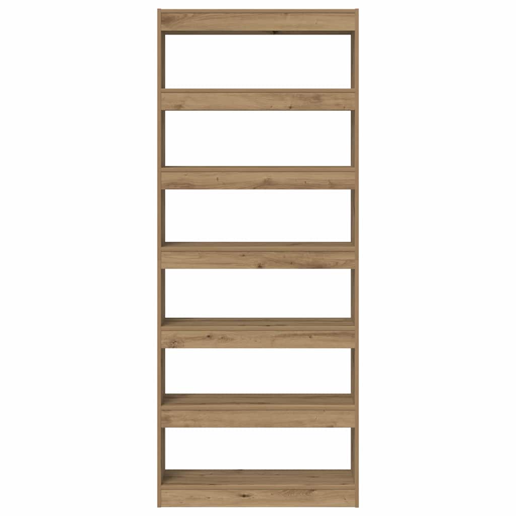 Bogskab 6 niveauer 80 x 30 x 198 cm Konstrueret træ