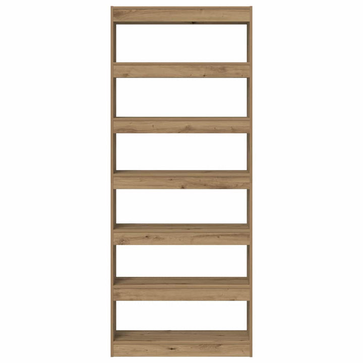 Bogskab 6 niveauer 80 x 30 x 198 cm Konstrueret træ