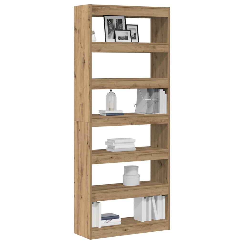 Bogskab 6 niveauer 80 x 30 x 198 cm Konstrueret træ