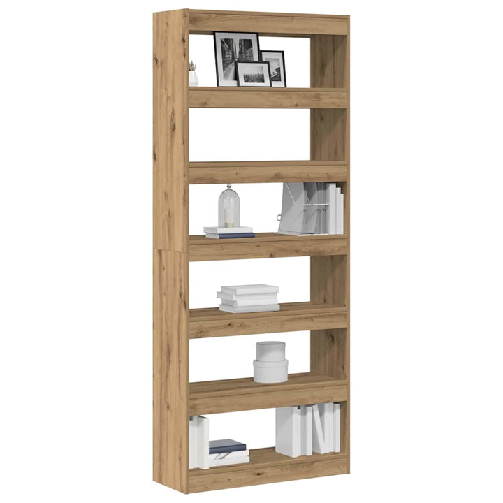 Bogskab 6 niveauer 80 x 30 x 198 cm Konstrueret træ