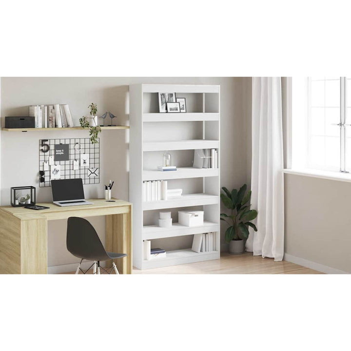 Bogskab Hvid 100 x 30 x 198 cm Konstrueret træ