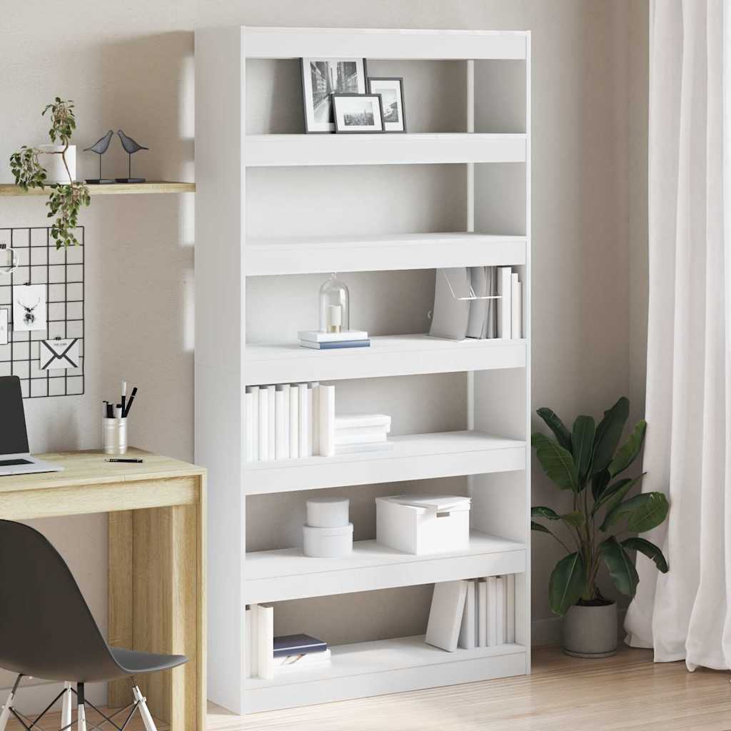 Bogskab Hvid 100 x 30 x 198 cm Konstrueret træ