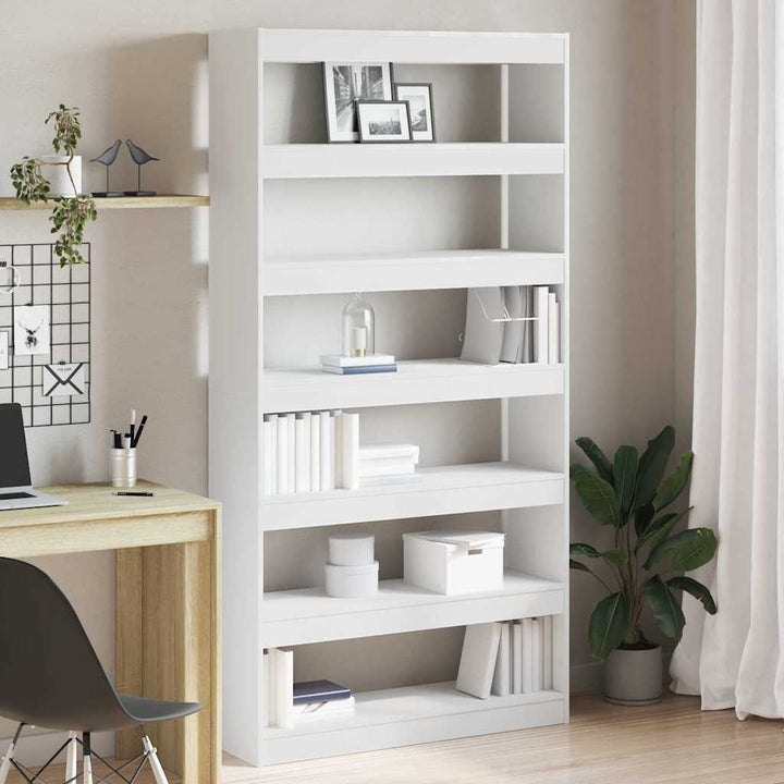 Bogskab Hvid 100 x 30 x 198 cm Konstrueret træ