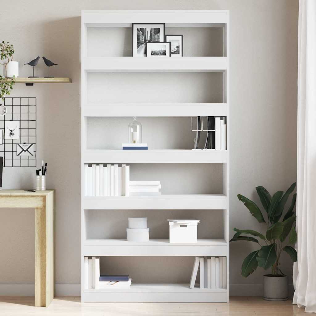 Bogskab Hvid 100 x 30 x 198 cm Konstrueret træ