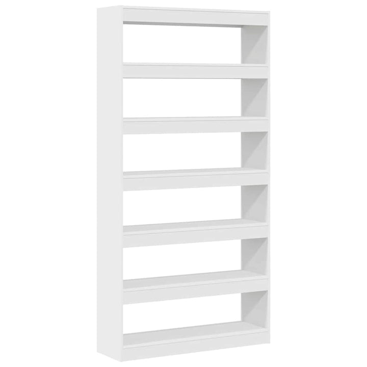 Bogskab 6 niveauer 100 x 30 x 198 cm Konstrueret træ Hvid