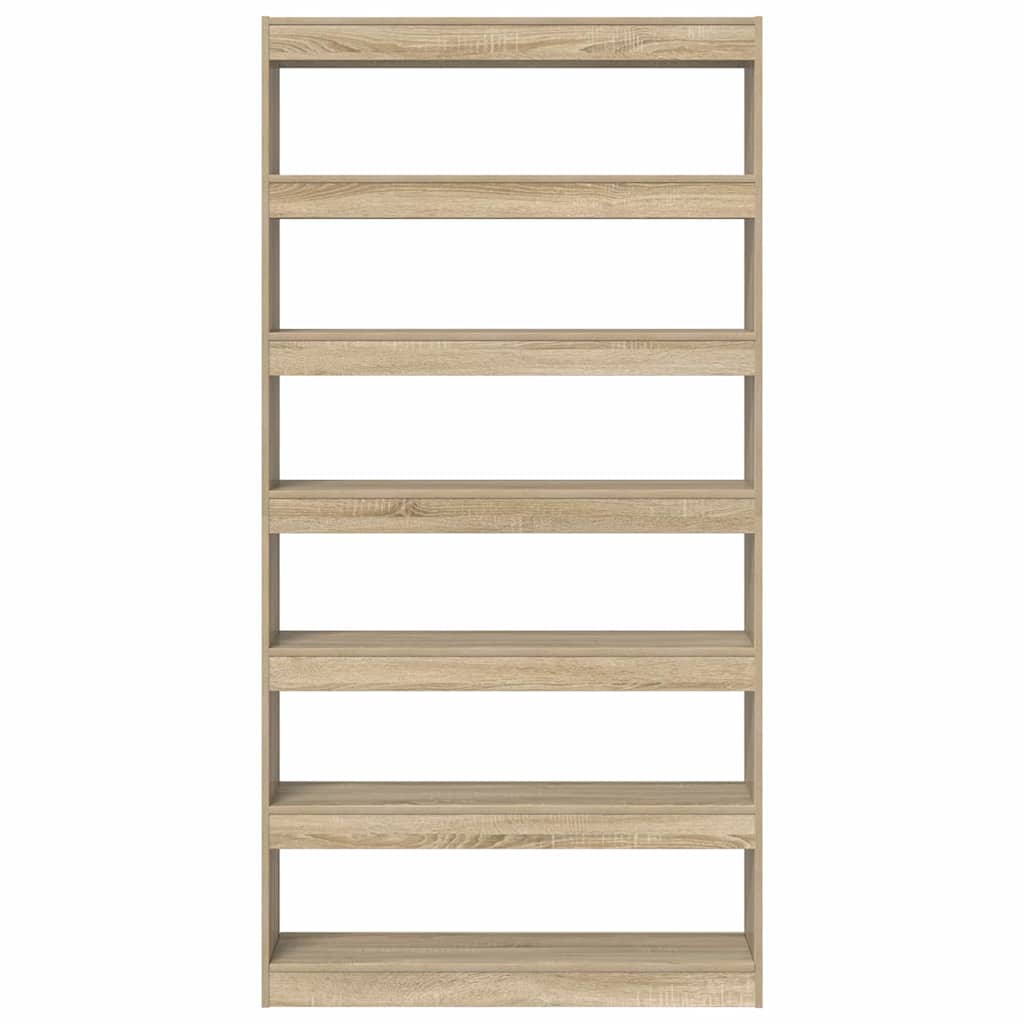 Bogskab 6 niveauer 100 x 30 x 198 cm Konstrueret træ Sonoma eg