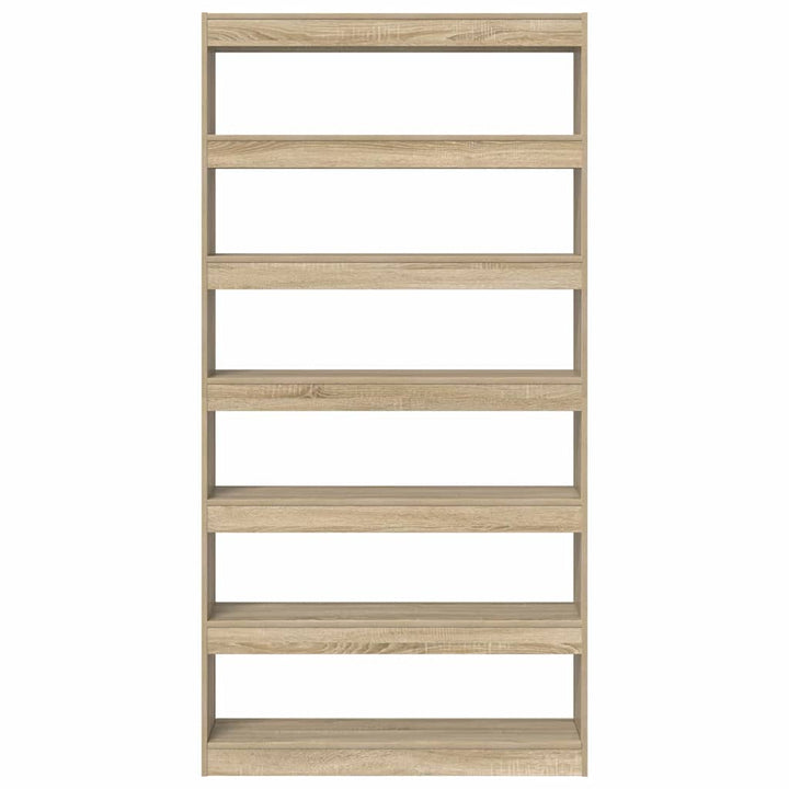 Bogskab 6 niveauer 100 x 30 x 198 cm Konstrueret træ Sonoma eg