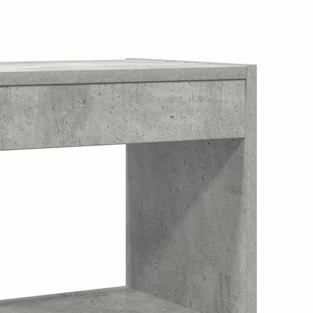 Bogskab 6 niveauer 100 x 30 x 198 cm Konstrueret træ Beton Grå