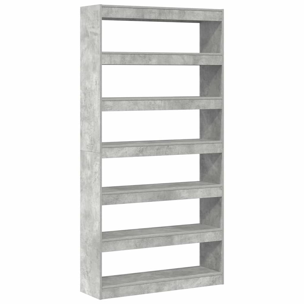 Bogskab Beton Grå 100 x 30 x 198 cm Konstrueret træ