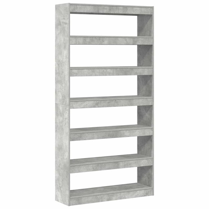 Bogskab Beton Grå 100 x 30 x 198 cm Konstrueret træ