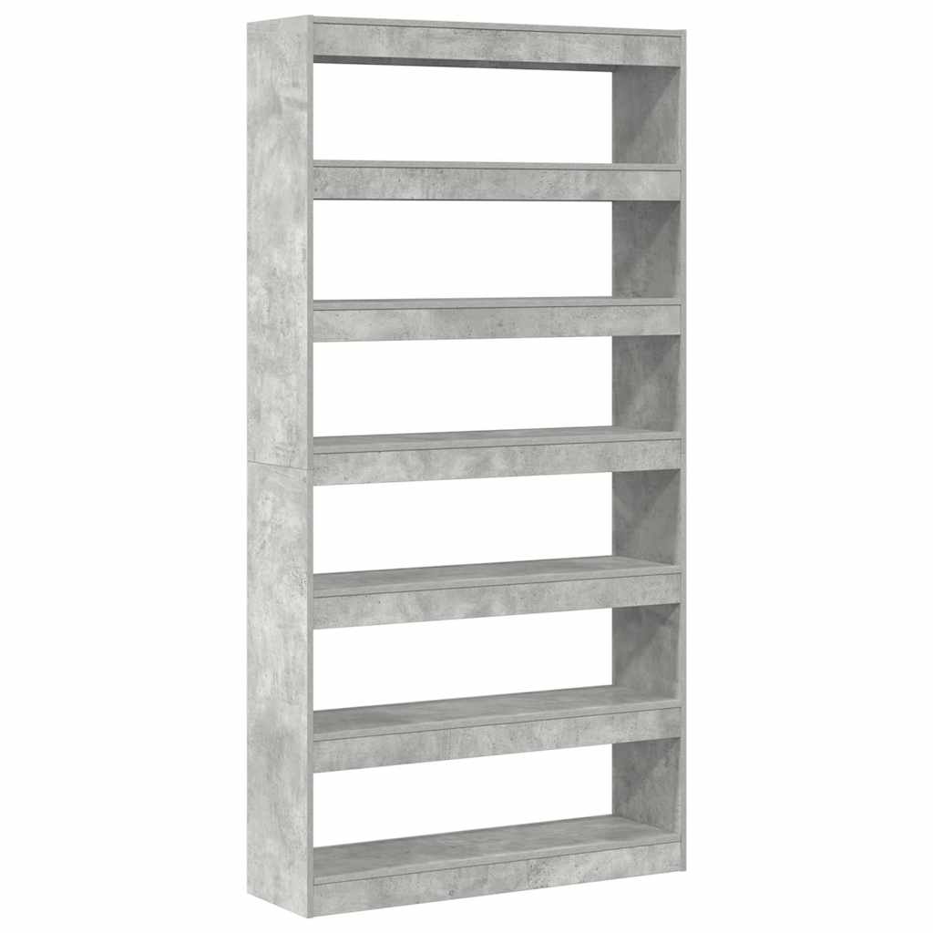 Bogskab Beton Grå 100 x 30 x 198 cm Konstrueret træ