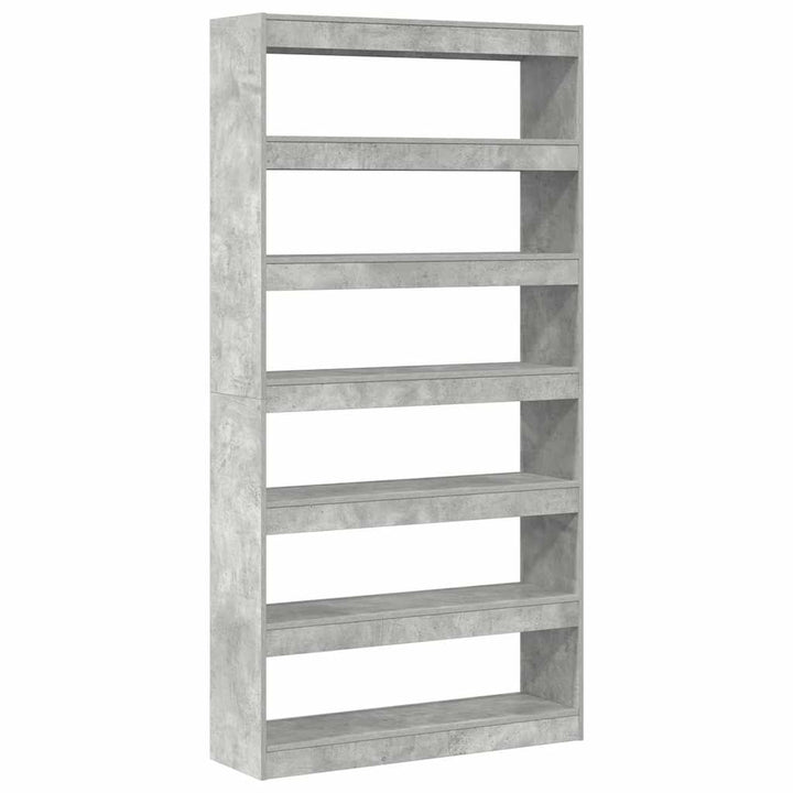 Bogskab Beton Grå 100 x 30 x 198 cm Konstrueret træ