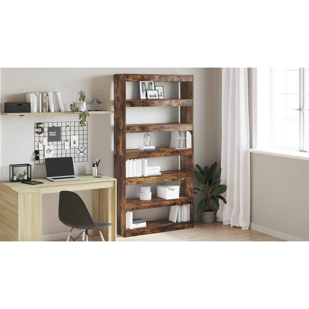 Bogskab Røget eg 100 x 30 x 198 cm Konstrueret træ