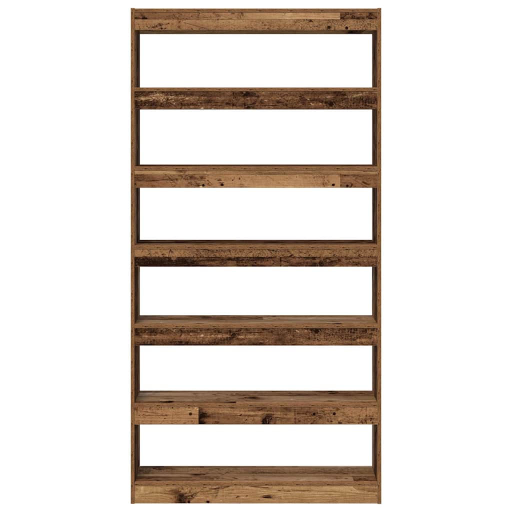 Bogskab 6 niveauer 100 x 30 x 198 cm Konstrueret træ Affaldstræ