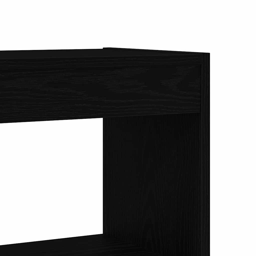 Bogskab 6 niveauer 100 x 30 x 198 cm Konstrueret træ Sort Eg