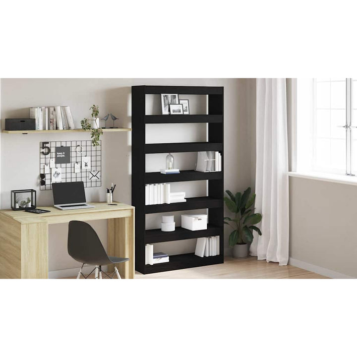 Bogskab Sort Eg 100 x 30 x 198 cm Konstrueret træ