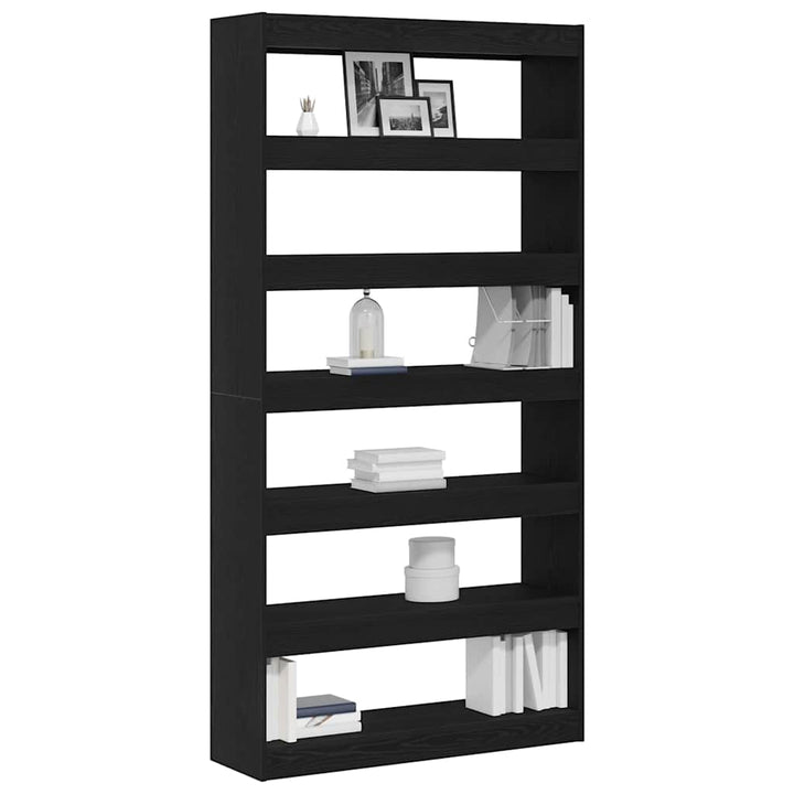 Bogskab Sort Eg 100 x 30 x 198 cm Konstrueret træ