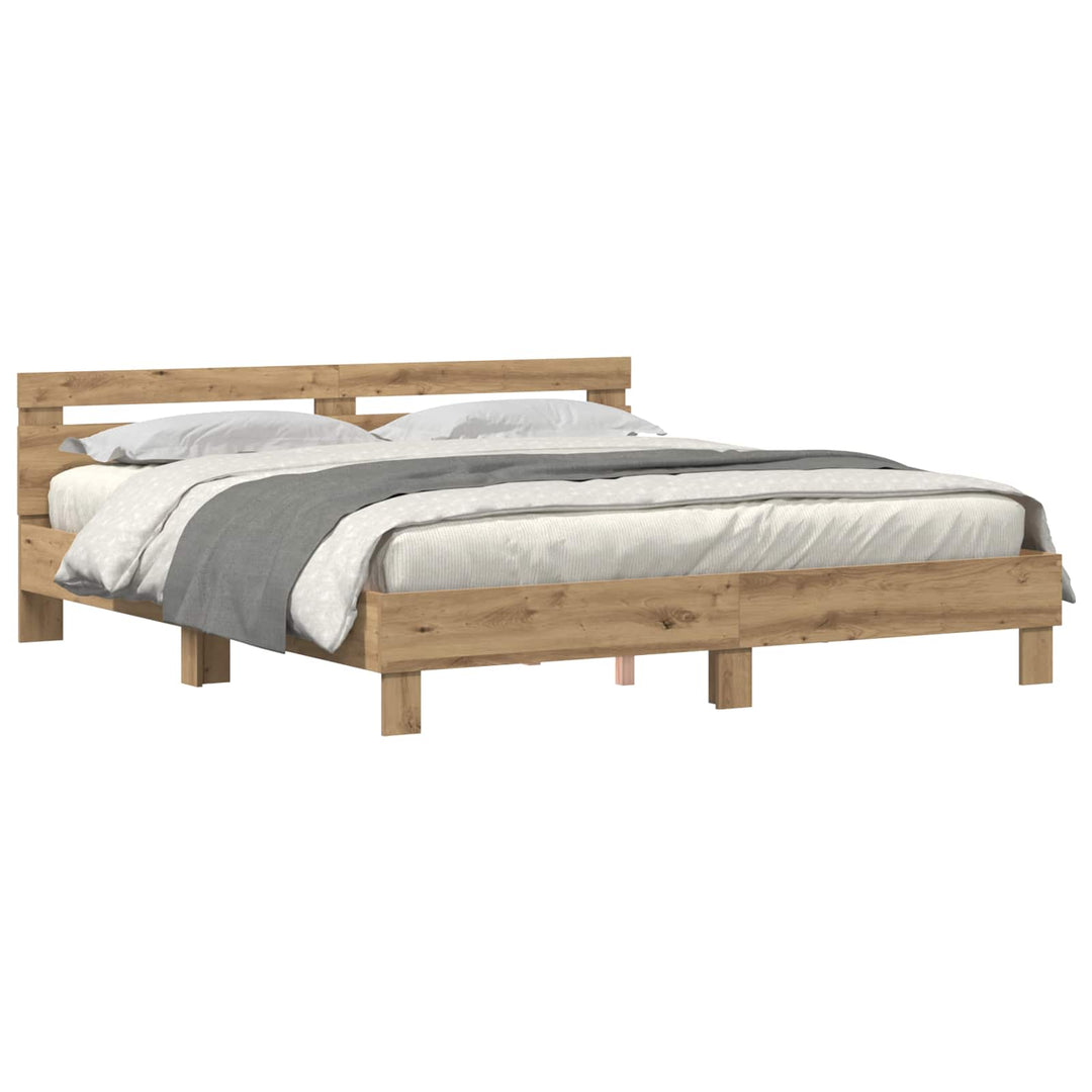 Sengestel Artisan Egetræ 200 x 200 cm Konstrueret træ