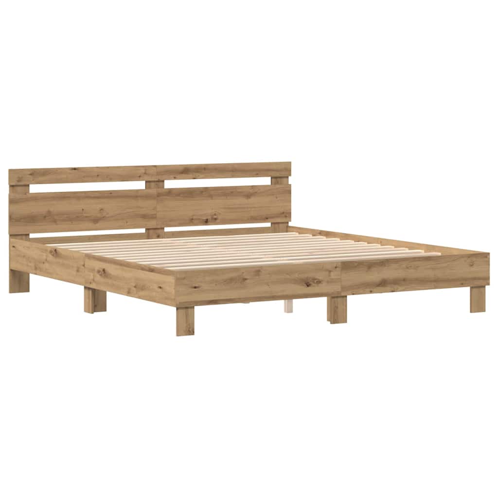 Sengestel Artisan Egetræ 200 x 200 cm Konstrueret træ