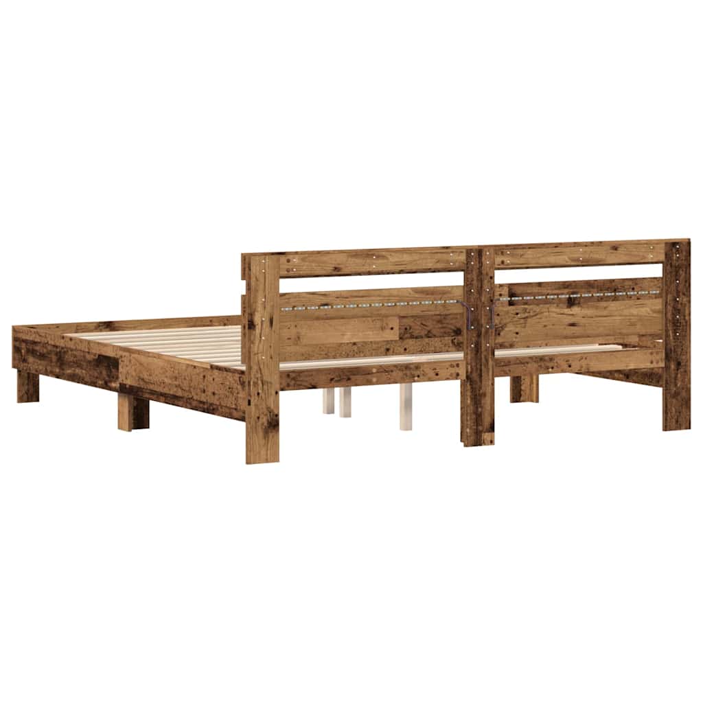 Sengestel Gammelt træ 180 x 200 cm Konstrueret træ