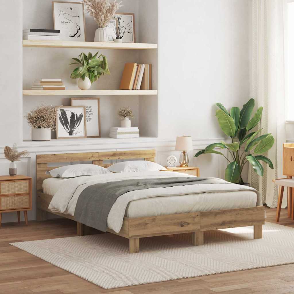 Sengestel Artisan Egetræ 140 x 190 cm Konstrueret træ