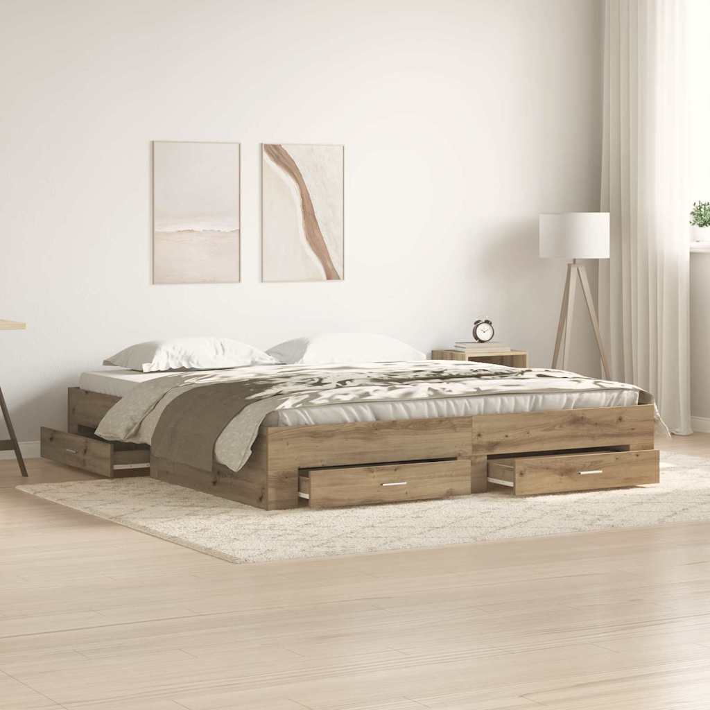 Sengestel Artisan Egetræ 180 x 200 cm Konstrueret træ